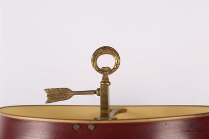 Lampe bouillotte en bronze à deux bras de...