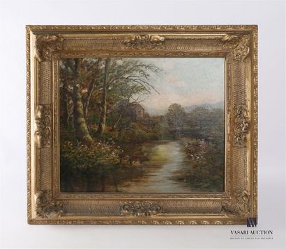 BURY B. (XXème siècle)
Paysage lacustre à...