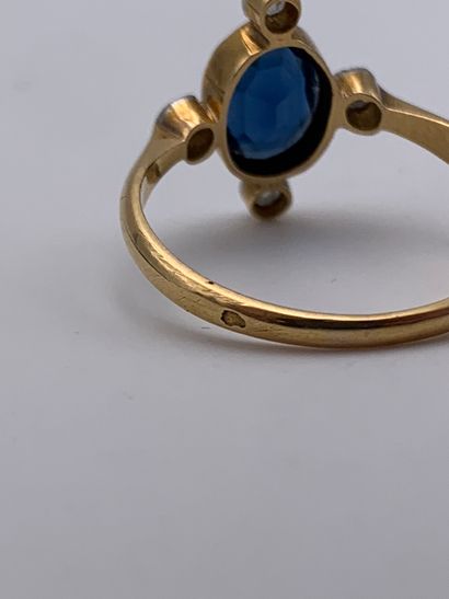 Bague en or jaune 750 millièmes ornée d une...