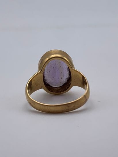 Bague en or jaune 750 millièmes ornée d une...