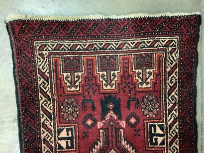Persian corridor carpet, handmade wool, geometric...