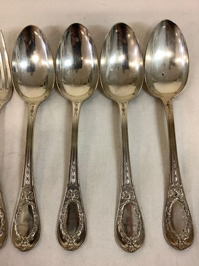 Argent: partie de ménagère en argent poinçon...