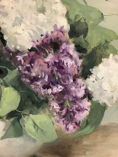 Oil on panel the bouquet passed signed André...