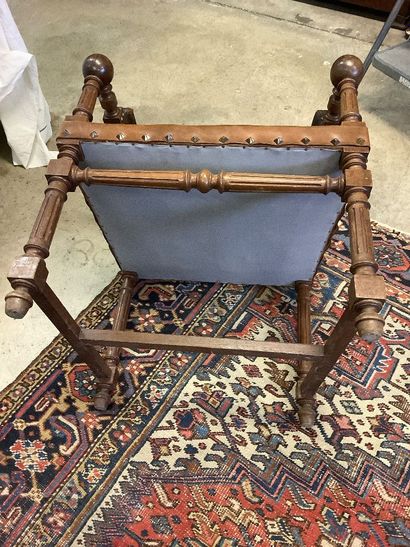 Set of two large Henri II style armchairs...