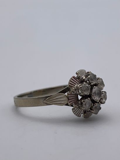 Bague en or gris 750 millièmes, centré d...