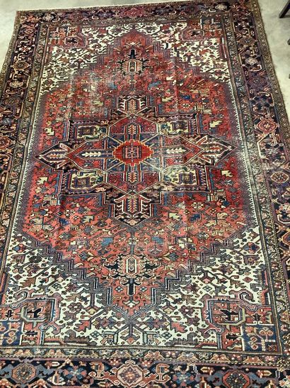 Persian wool hand carpet in the HERIZ style,...