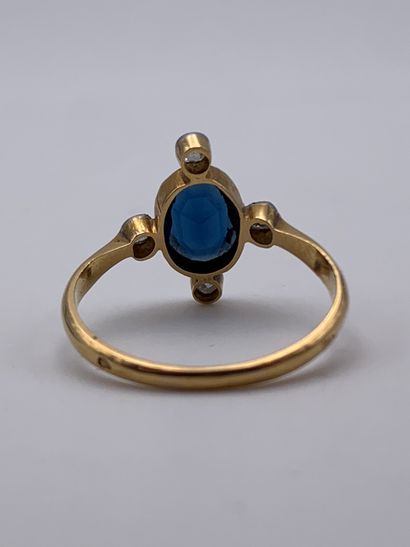 Bague en or jaune 750 millièmes ornée d une...