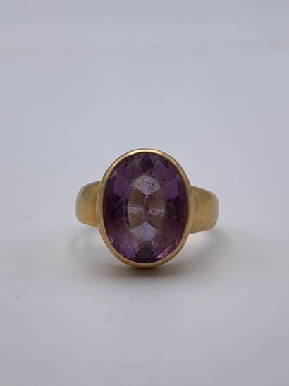 Bague en or jaune 750 millièmes ornée d une...