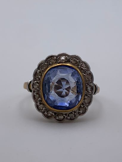Bague en or jaune750 millièmes et probablement...