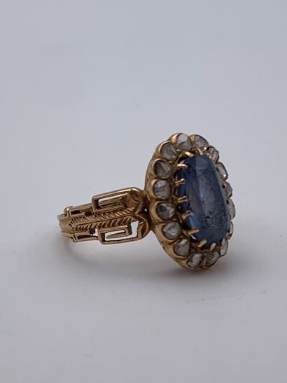 Bague pompadour en or rose 750 millièmes,...