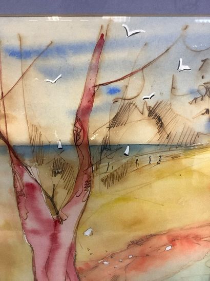 Maurice LEONARD (1899-1971): watercolor and...
