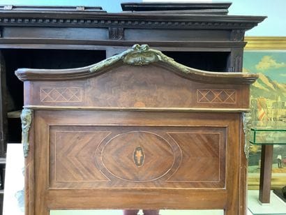 Large overmantel, beveled mirror, wood surround...