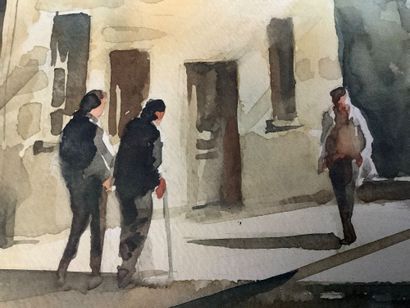 Watercolor by Violaine Abbatucci depicting...
