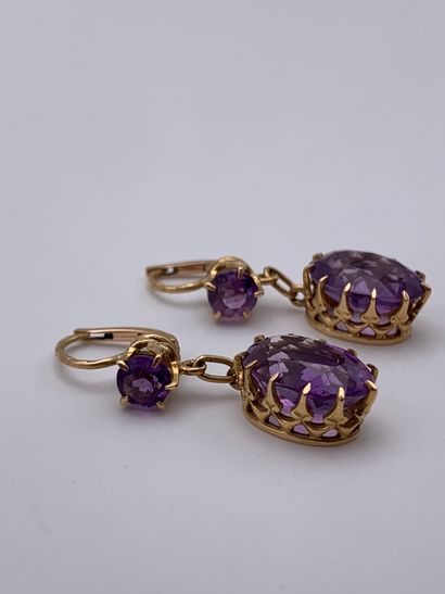 Paire de boucles d’oreilles en or jaune 750...