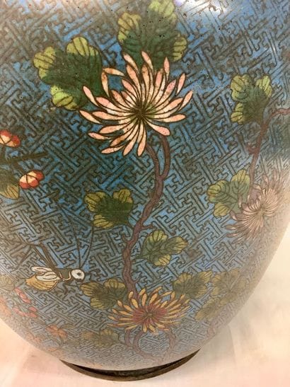 Grand vase cloisonné style asiatique, quelques...