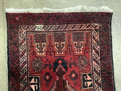 Persian corridor carpet, handmade wool, geometric...