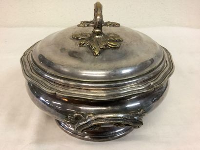 Soupière en métal argenté, hauteur 17 cm,...