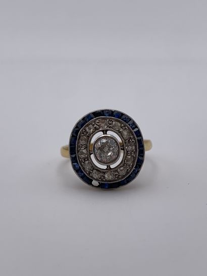 Bague en or jaune750 millièmes et probablement...