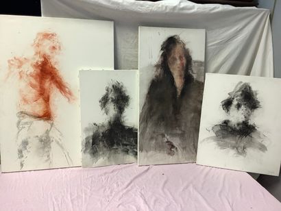 Jean-Luc FEITAS 1954-2011: lot of 4 abstract...