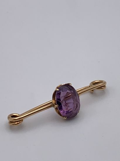 Broche barrette en or jaune 750 millièmes...