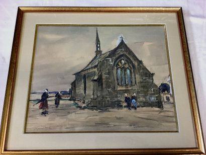 Gouache on card signed René Le Forestier...