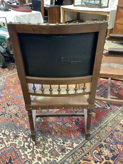 Set of two large Henri II style armchairs...