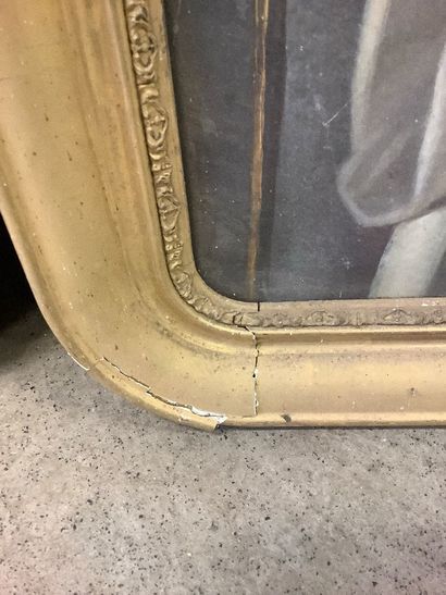 Oil on canvas of a portrait of a sister with...