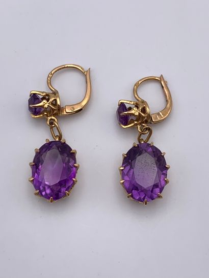 Paire de boucles d’oreilles en or jaune 750...