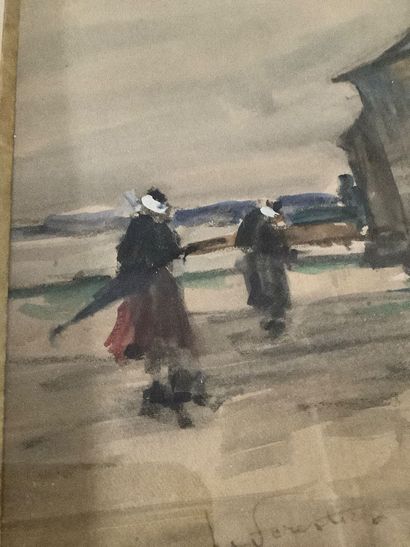 Gouache on card signed René Le Forestier...