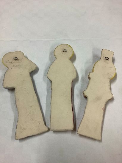 Lot de 3 céramiques religieuses: Saint Christophe,...