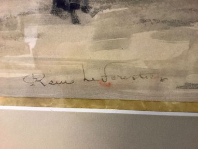Gouache on card signed René Le Forestier...