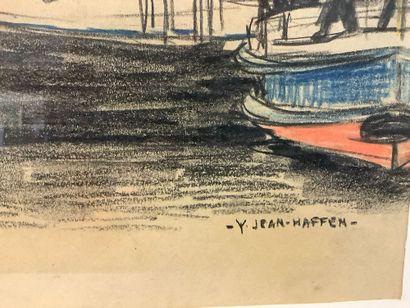Yvonne JEAN-HAFFEN - Mixed charcoal and colored...