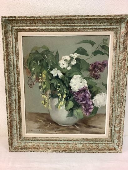 Oil on panel the bouquet passed signed André...