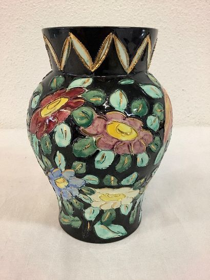 Vallauris: très beau vase Vallauris à décor...