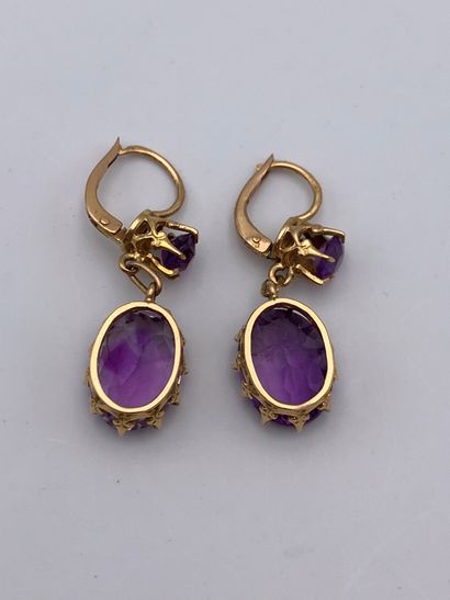 Paire de boucles d’oreilles en or jaune 750...