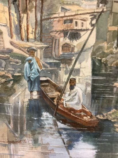 Enhanced watercolor depicting a view of SMYRNE...