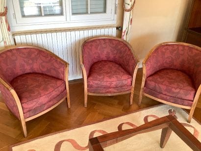 Lot 289 Suite : Ensemble du mobilier d'une...