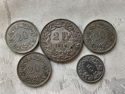 5 Swiss coins, for 24 grams.
