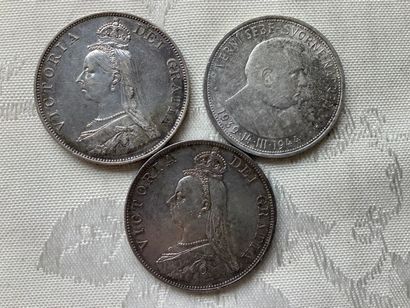 3 worn silver coins (2 English, 1 Slovak)...