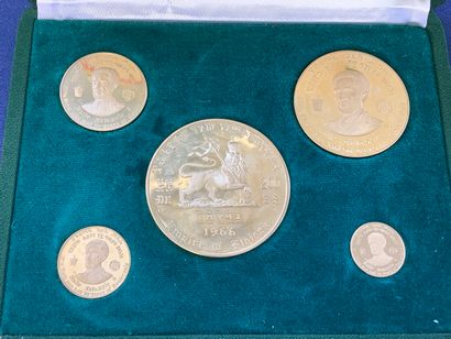 Coffret de pièces en or 900 millièmes Éthiopie...