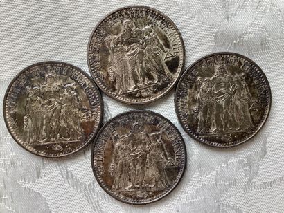 Set of 4 Hercule 10fr coins.