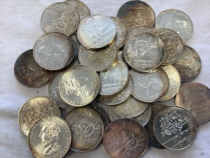 Silver coins of 100 Fr from the 80's for...