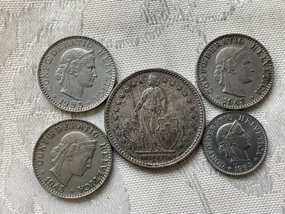 5 Swiss coins, for 24 grams.