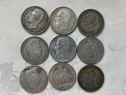 33 silver coins, including 19th, total weight...