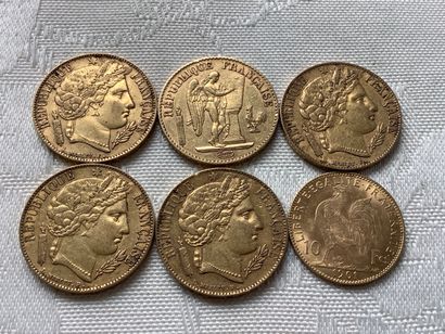 5 pièces 20 francs or et une pièce 10 francs...