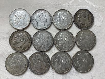 33 silver coins, including 19th, total weight...