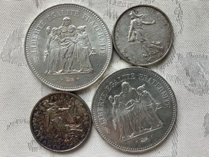 264 grams of silver coins, 50 francs hercule...