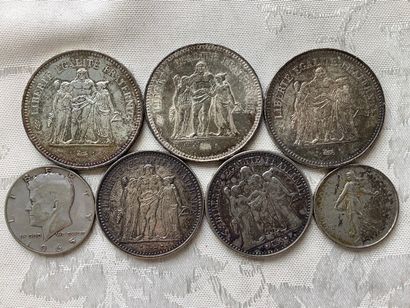 163 grams of French and US silver coins