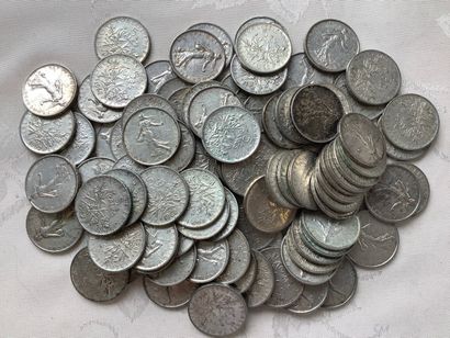 1.150 kilograms of silver coins 5 fr semeuse...