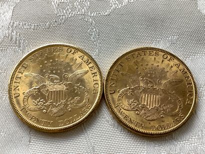 2 pièces 20 dollars or, année 1897.